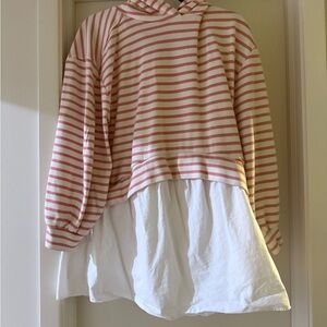 Anthropologie Pilcro Hooded Sweatshirt Twofer Mini Dress